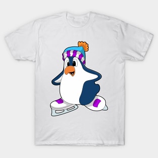 Penguin at Ice skating with Ice skates T-Shirt